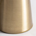 Lámpara de mesa de cristal y acero en color marrón – detalle