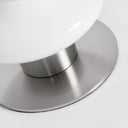 Lámpara de mesa de cristal y hierro en color blanco – detalle