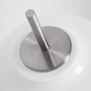 Lámpara de mesa de cristal y hierro en color blanco – detalle