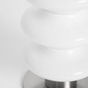 Lámpara de mesa de cristal y hierro en color blanco – detalle