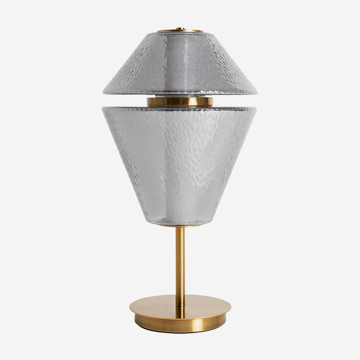 Lámpara de mesa de cristal y hierro en color gris