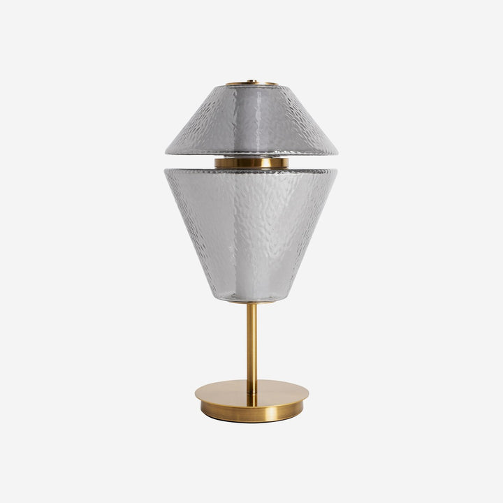 Lámpara de mesa de cristal y hierro en color gris