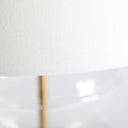Lámpara de mesa de hierro y cristal transparente – detalle