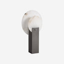 Lámpara de mesa de hierro y piedra en color negro