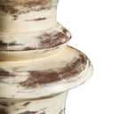 Lámpara de mesa de madera de mango y algodón en color blanco decapado – detalle