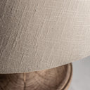 Lámpara de mesa de madera de mango y algodón en color marrón 50 x 94 cm – detalle