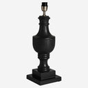 Lámpara de mesa de madera de mango y algodón en color negro 45 x 72 cm