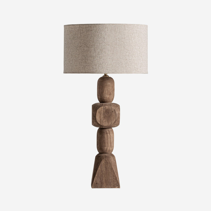 Lámpara de mesa de madera de mango y yute en color marrón 40 x 80 cm