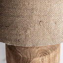 Lámpara de mesa de madera de mango y yute en color marrón 41 x 78 cm – detalle