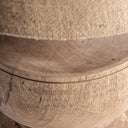 Lámpara de mesa de madera de mango y yute en color marrón 56 x 82 cm – detalle