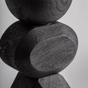 Lámpara de mesa de madera de mango y yute en color negro – detalle