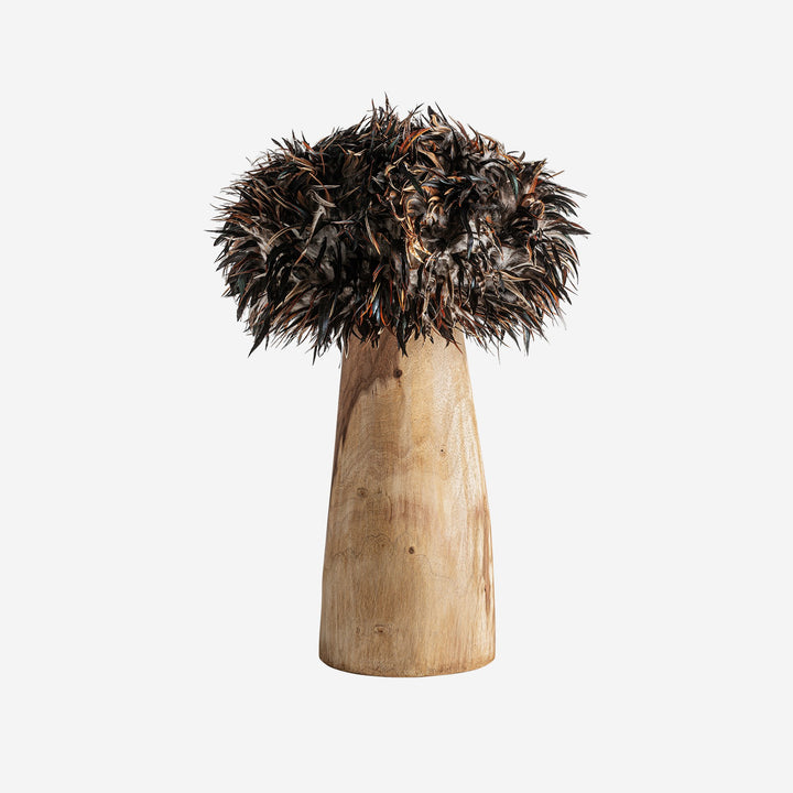 Lámpara de mesa de madera de teca en color marrón claro envejecido