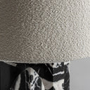 Lámpara de mesa de mármol y algodón en color negro – detalle