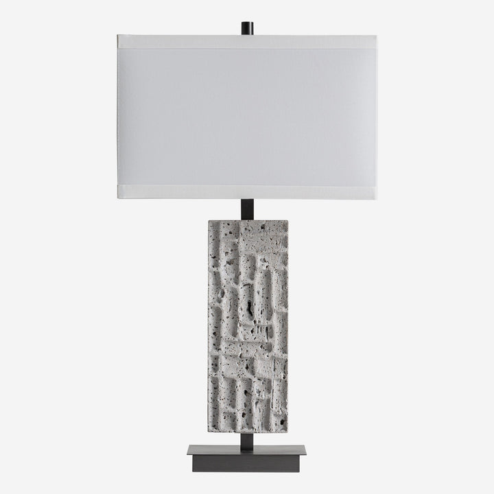 Lámpara de mesa de mármol y hierro en color gris 39 x 24 x 69 cm