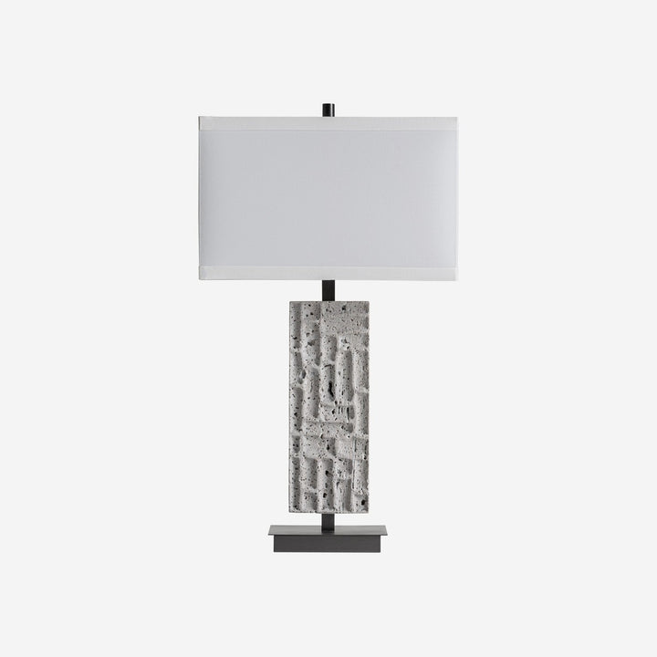 Lámpara de mesa de mármol y hierro en color gris 39 x 24 x 69 cm