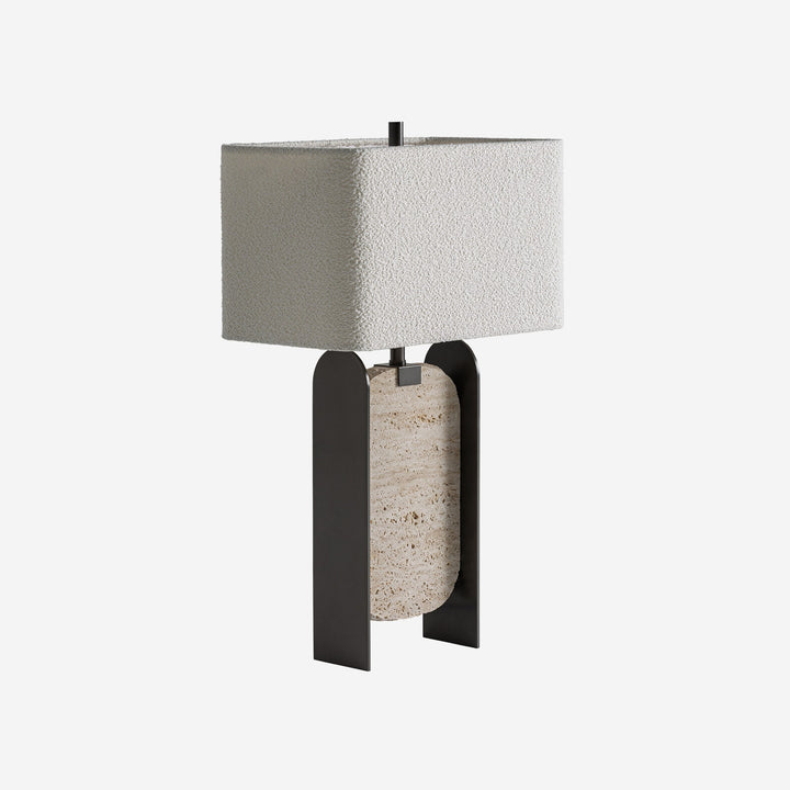 Lámpara de mesa de mármol y hierro en color gris 40 x 25 x 66 cm