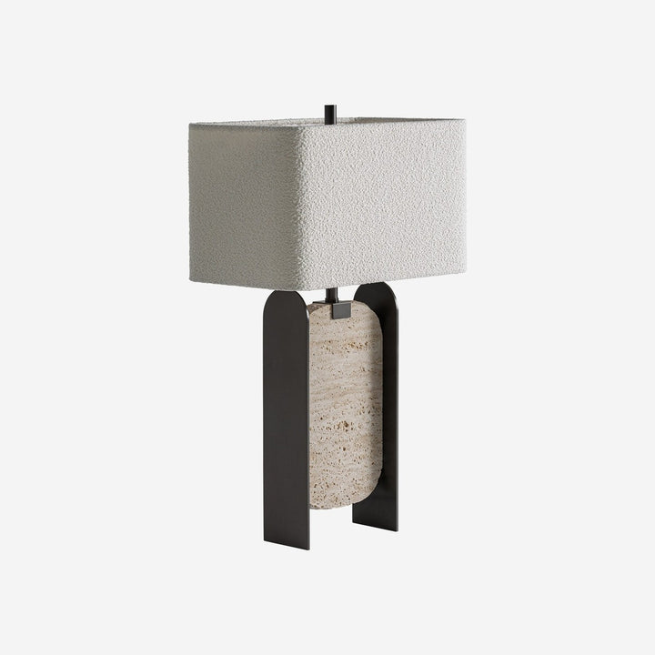 Lámpara de mesa de mármol y hierro en color gris 40 x 25 x 66 cm