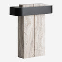 Lámpara de mesa de mármol y hierro en color marfil