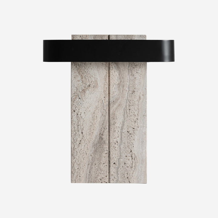Lámpara de mesa de mármol y hierro en color marfil