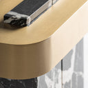 Lámpara de mesa de mármol y hierro en color negro veteado – detalle