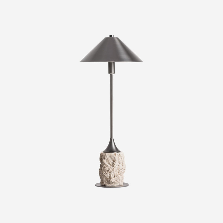 Lámpara de mesa de mármol y latón en color blanco 30 x 85 cm