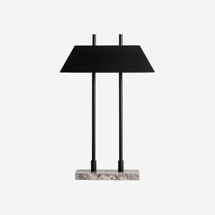 Lámpara de mesa de mármol y metal en color gris