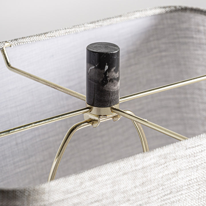 Lámpara de mesa de mármol y metal en color negro 38 x 25 x 76 cm – detalle
