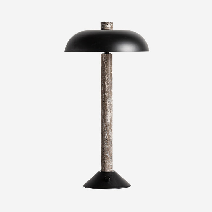 Lámpara de mesa de pie fino con pantalla de seta