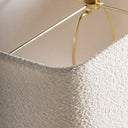 Lámpara de mesa de travertino y hierro – detalle