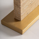 Lámpara de mesa de travertino y hierro – detalle