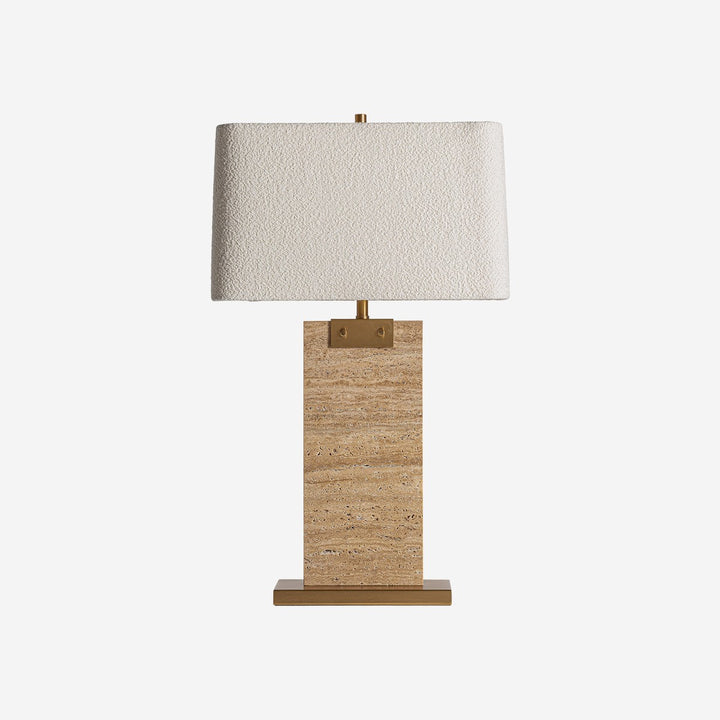 Lámpara de mesa de travertino y hierro
