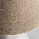 Lámpara de mesa de yute y terracota en color gris – detalle