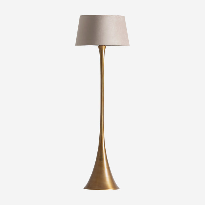 Lámpara de pie de aluminio y poliéster en color dorado