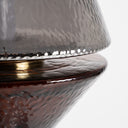 Lámpara de pie de cristal y hierro en color gris – detalle