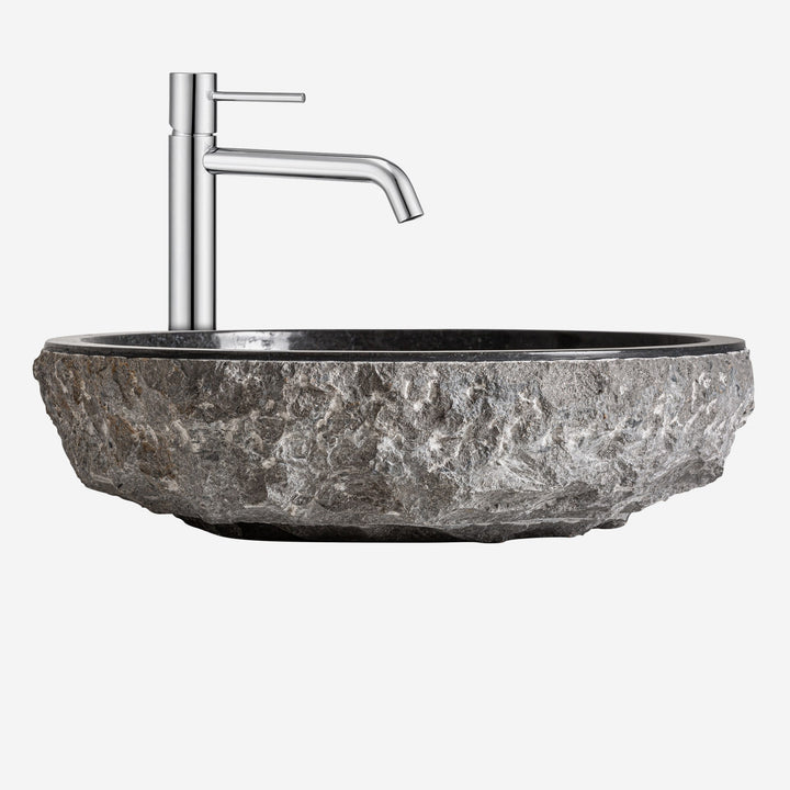 Lavabo de mármol en color gris 62 x 18 cm