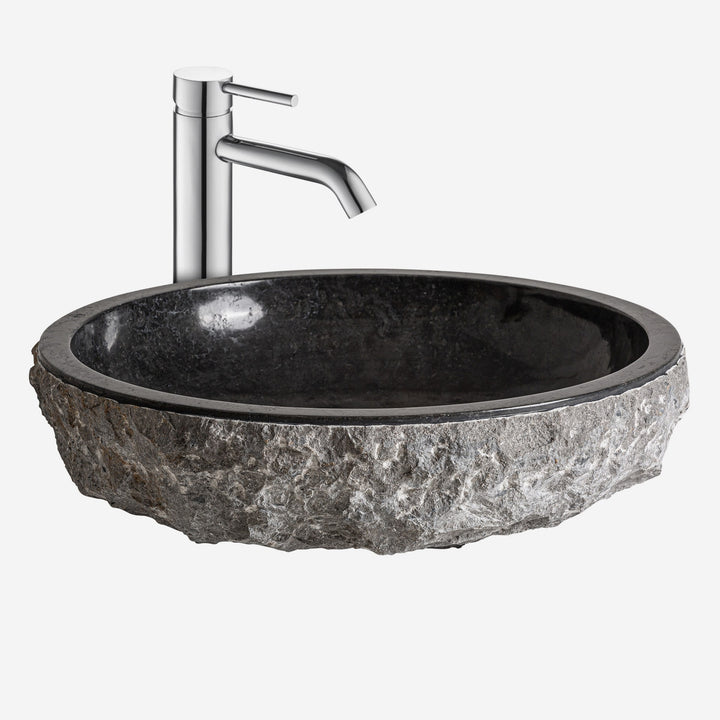 Lavabo de mármol en color gris 62 x 18 cm