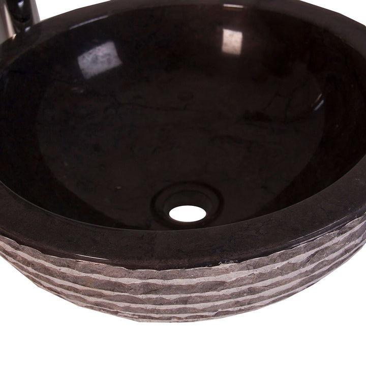 Lavabo de mármol en color gris de aire vintage 40 x 15 cm – detalle