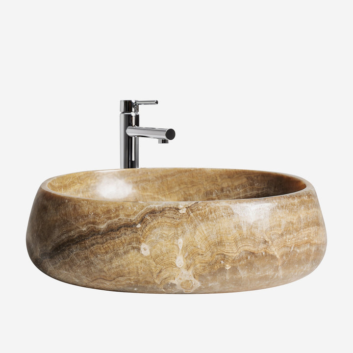 Lavabo de ónix en color marfil