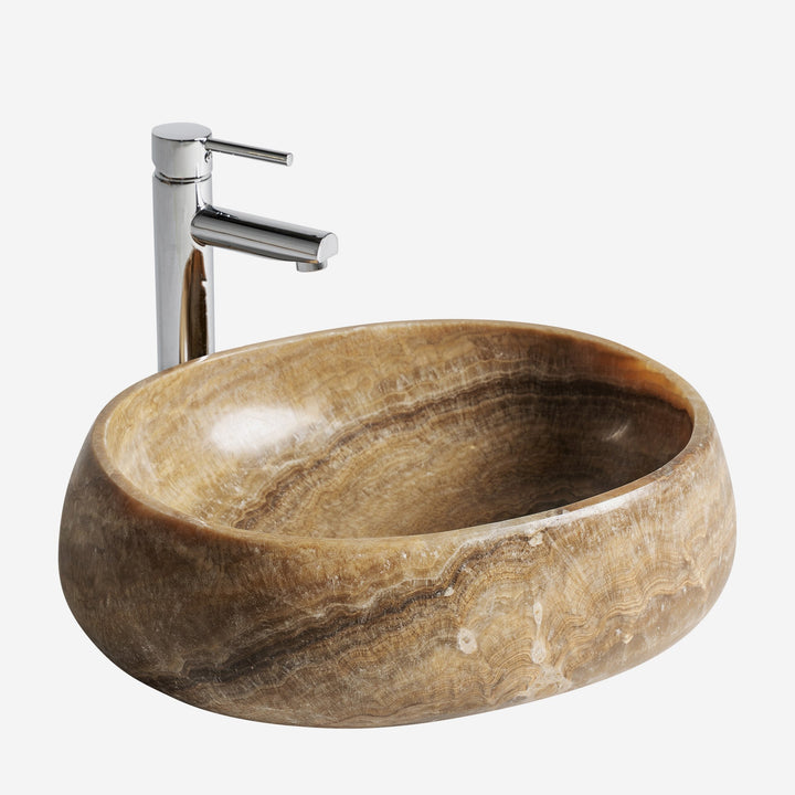 Lavabo de ónix en color marfil