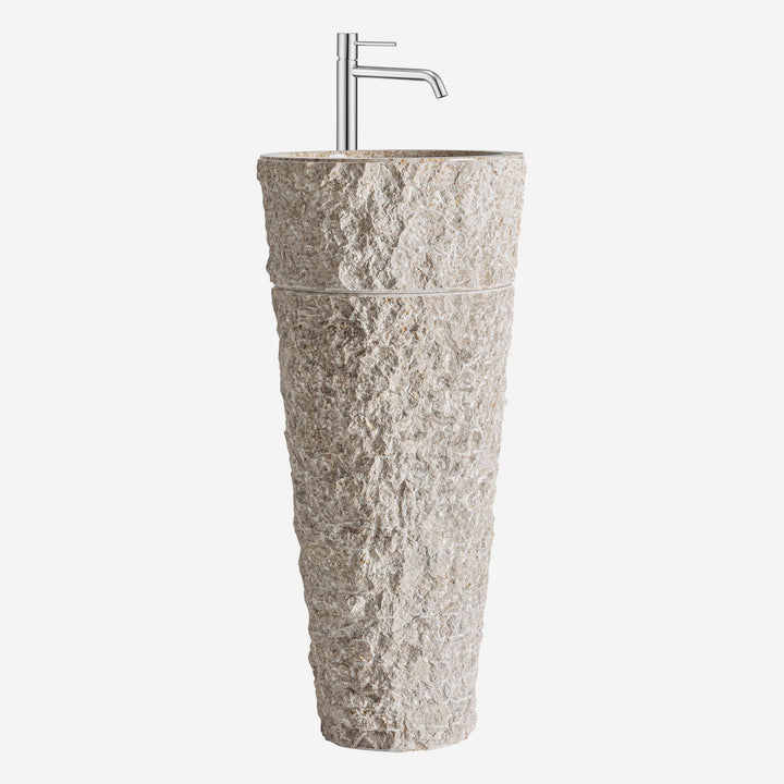 Lavabo de piedra en color gris 38 x 90 cm
