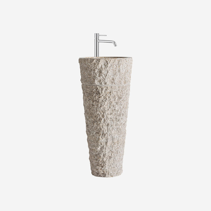 Lavabo de piedra en color gris 38 x 90 cm