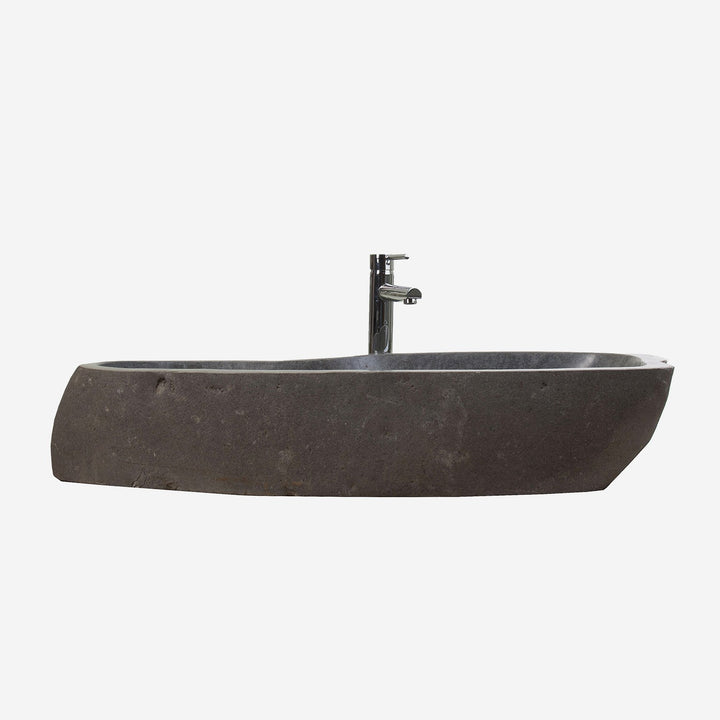 Lavabo de piedra en color gris 95 x 42 x 14 cm