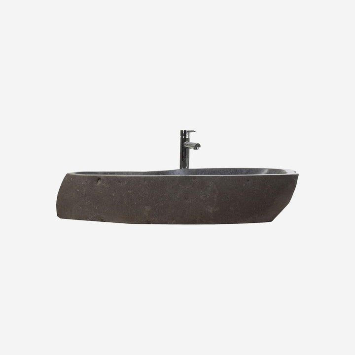 Lavabo de piedra en color gris 95 x 42 x 14 cm