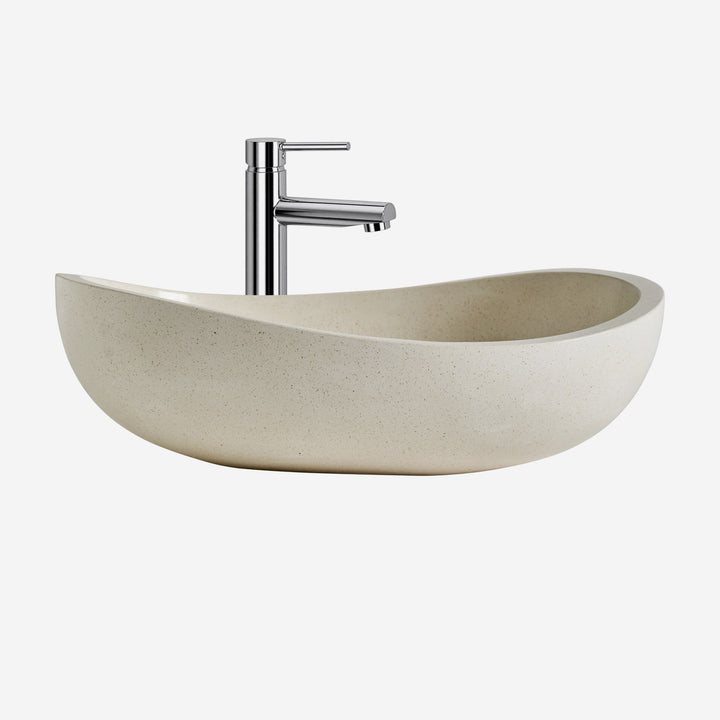 Lavabo de terrazo en color blanco