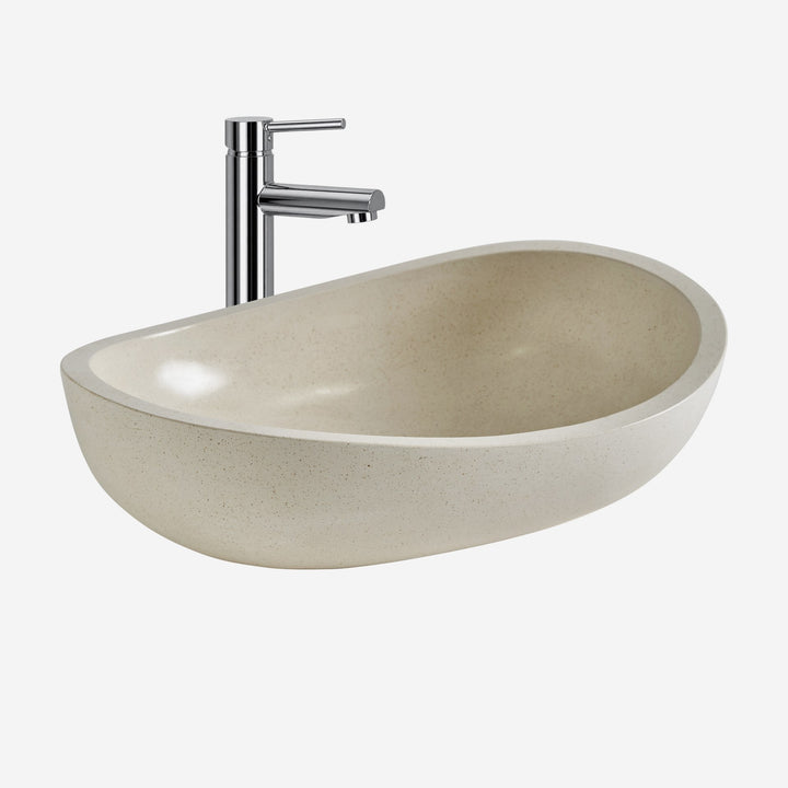 Lavabo de terrazo en color blanco
