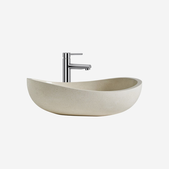 Lavabo de terrazo en color blanco