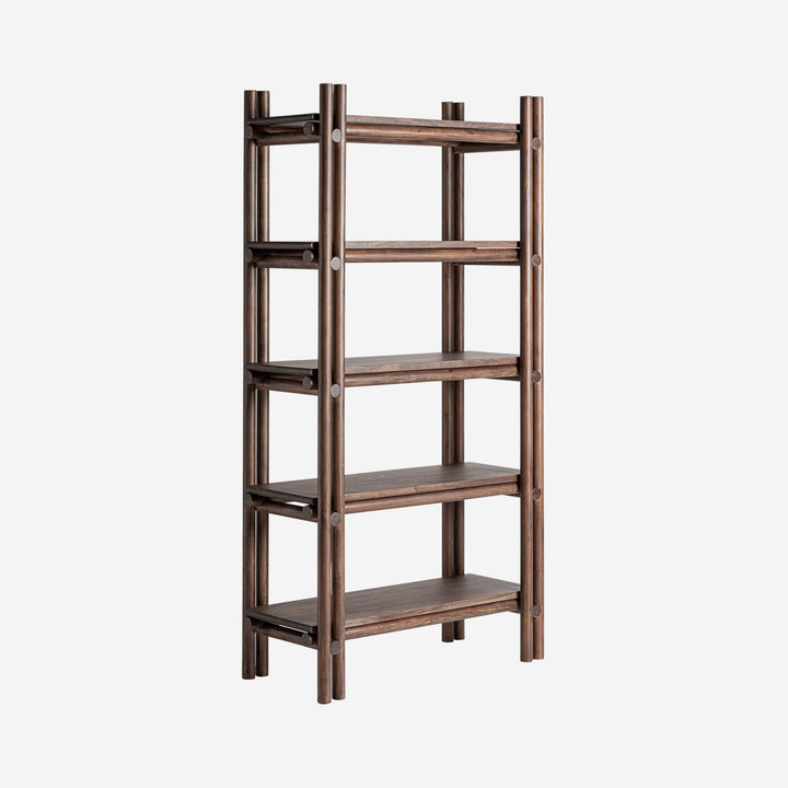 Librería de madera de acacia en color marrón