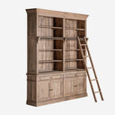 Librería de madera de mango y hierro en color marrón envejecido