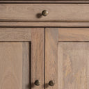 Librería de madera de mango y hierro en color marrón envejecido – detalle