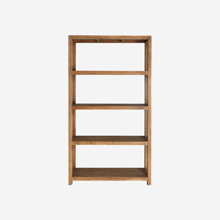 Librería de madera de olmo reciclado en color marrón